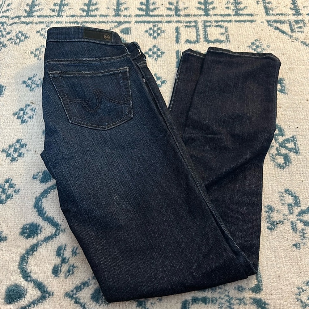 AG “the Stilt” dark denim blue jeans with Cigarette legs